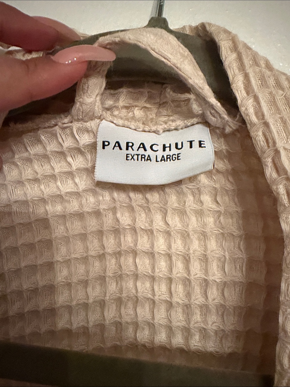 Parachute Waffle Knit Robe in Tan - Picture 2 of 3